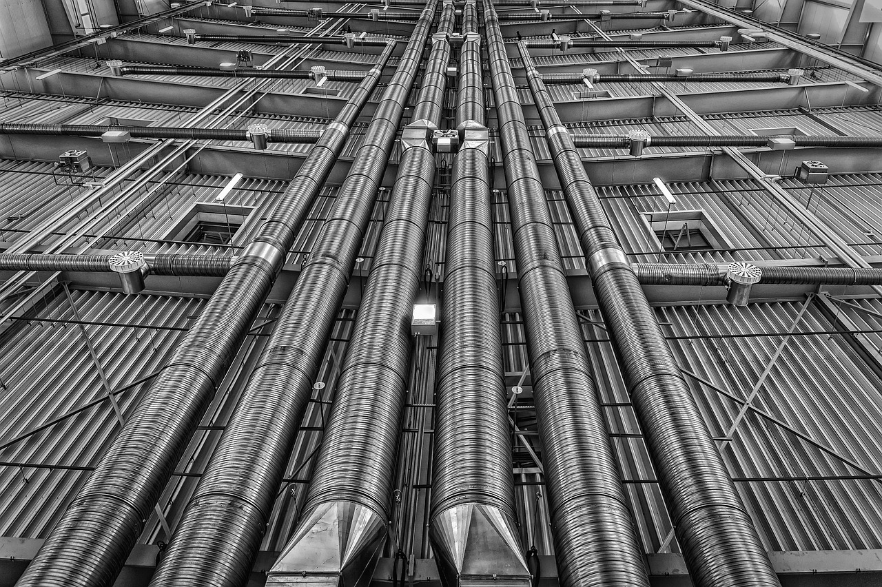 pipes, ventilation, metal, lines, heating, energy, industry, heat, air conditioning, black white, pipes, pipes, pipes, p